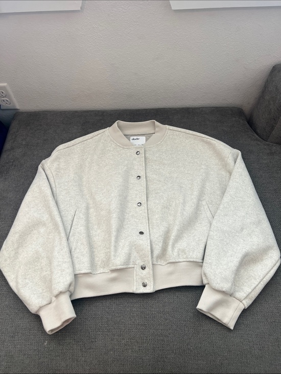 Elodie Jackets & Blazers - Elodie Cream Cropped Bomber Jacket